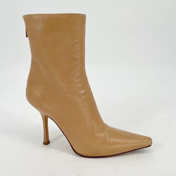Jimmy Choo Camel Tan Retro Y2K Pointed Toe Heeled Ankle Boot size IT 38.5 - Picture 2 of 13